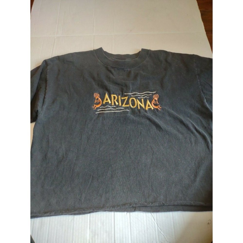 Vintage Desert Heat Arizona Embroidered Logo Tshirt - Cotton - L - Black CROPPED
